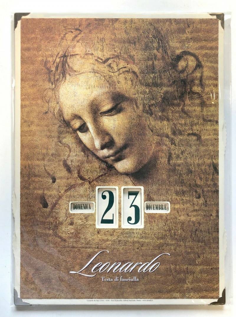 Calendario perpetuo da parete. Leonardo da Vinci 