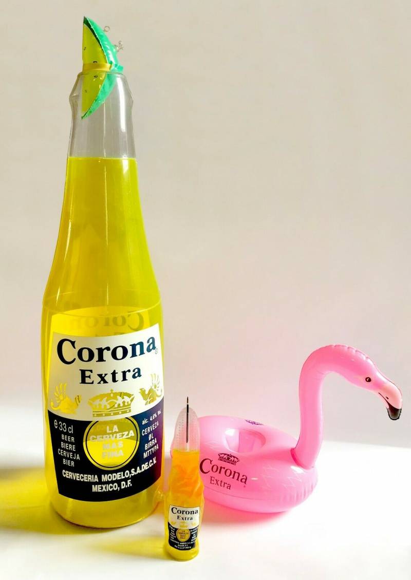 CORONA EXTRA - BOTTIGLIA GIGANTE con limone GONFIABILE + FENICOTTERO