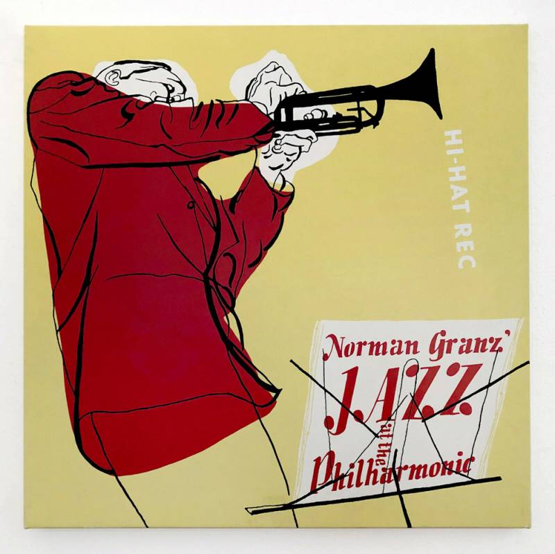 Stampa su banner copia di copertina vinile Norman Granz montato su telaio cm. 70 x 70