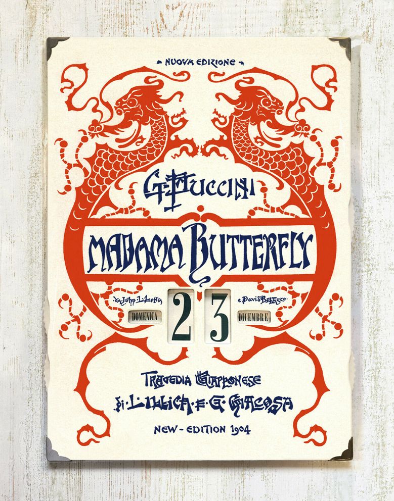 Calendario perpetuo da parete G.Puccini Madama BUTTERFLY