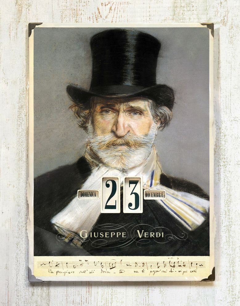 Calendario perpetuo da parete ritratto Giuseppe Verdi