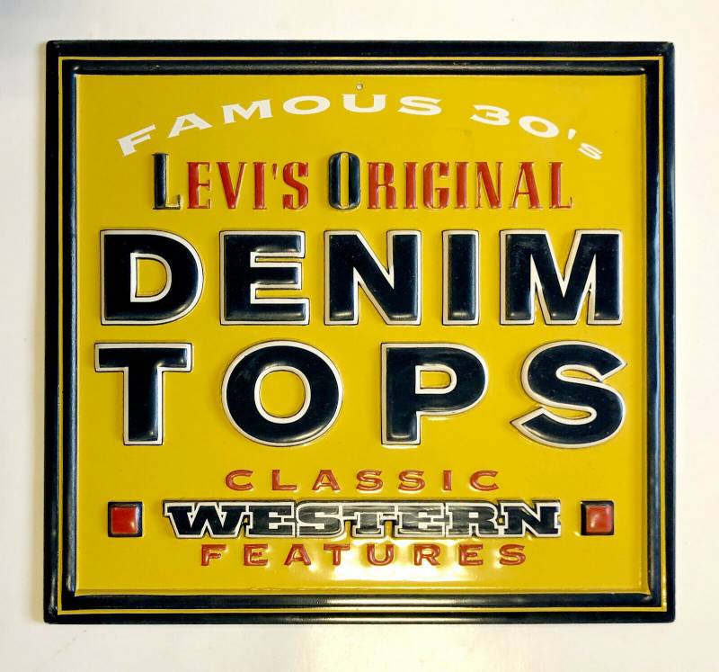 Targa LEVI'S Original Denim Tops usata in arredamento negozio